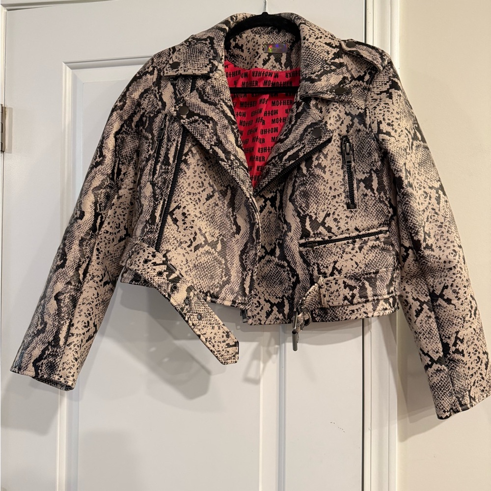MOTHER “The Chopper” Snakeskin Biker Jacket - Picture 5 of 5